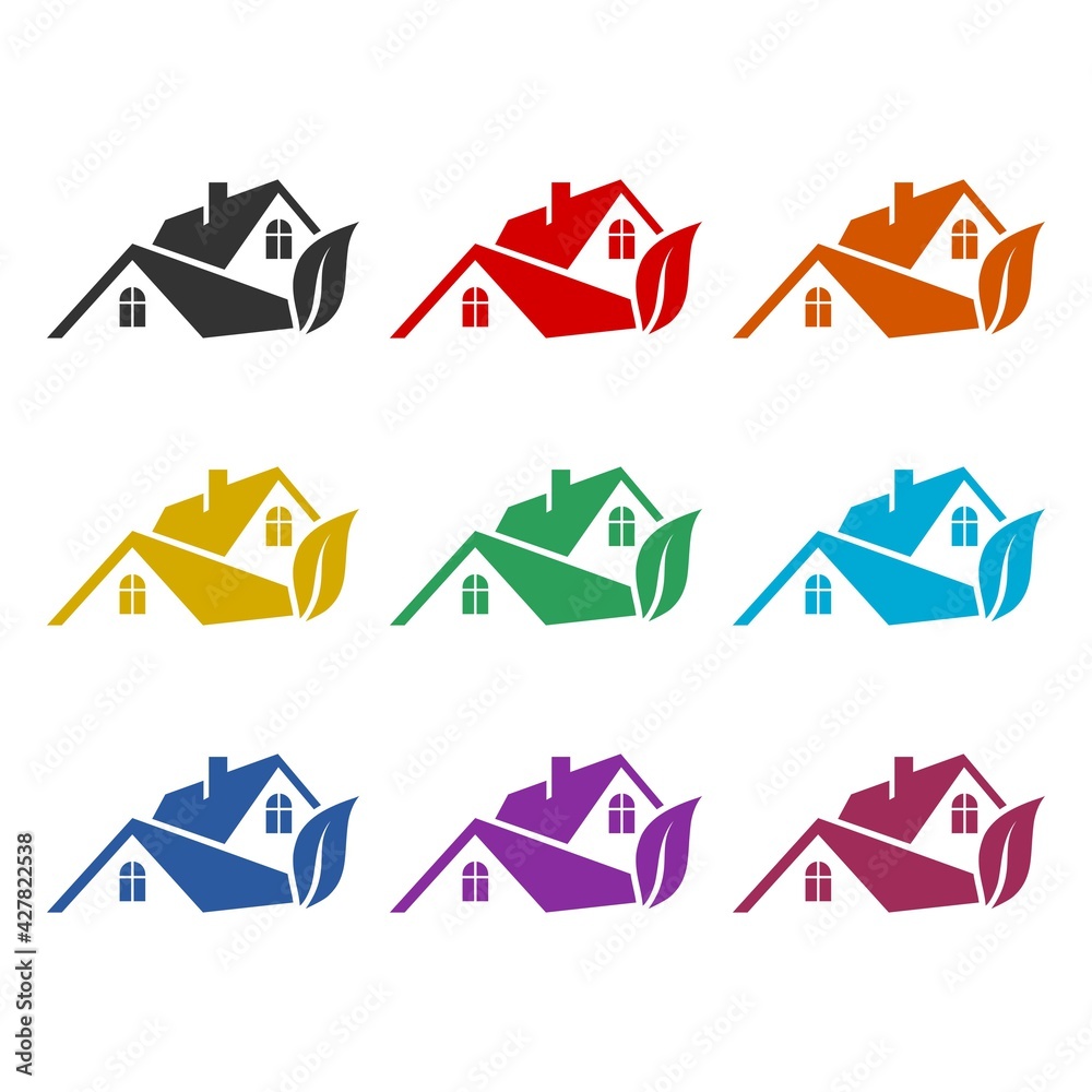 Eco Home Logo Icon isolated on white background Eco Home Logo Icon isolated on white background