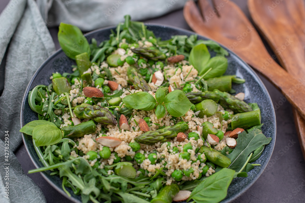 healthy spring couscous salad with asparagus and herbs healthy spring couscous salad with asparagus and herbs