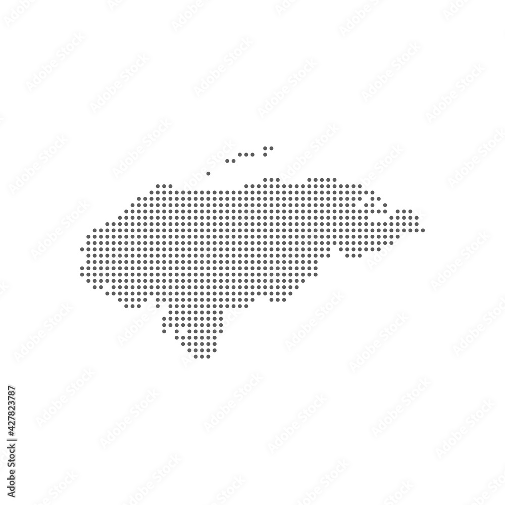 Vector abstract pixel dot of Honduras map. Vector