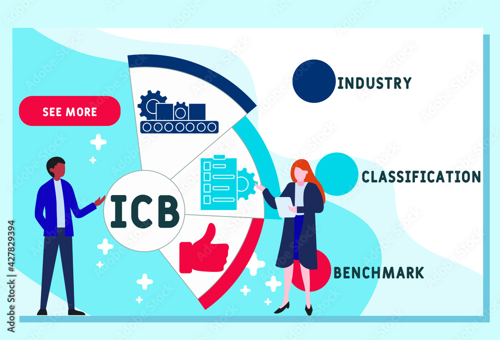 Vector website design template . ICB - Industry Classification Benchmark acronym. business concept background. illustration for website banner, marketing materials Vector website design template . ICB - Industry Classification Benchmark acronym. business concept background. illustration for website banner, marketing materials