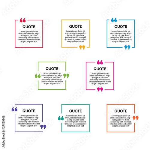 Set of quote box frames