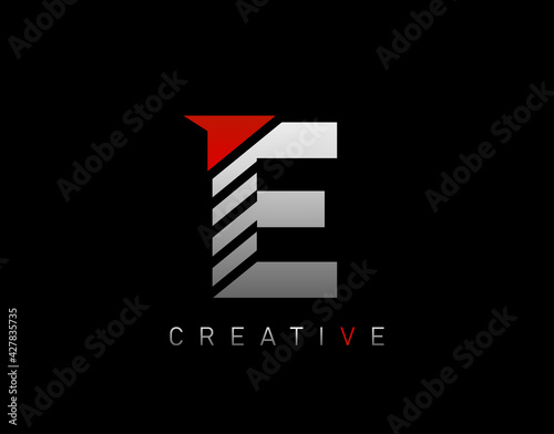 Creative Modern Letter E logo, Abstract E Letter Logo Icon.