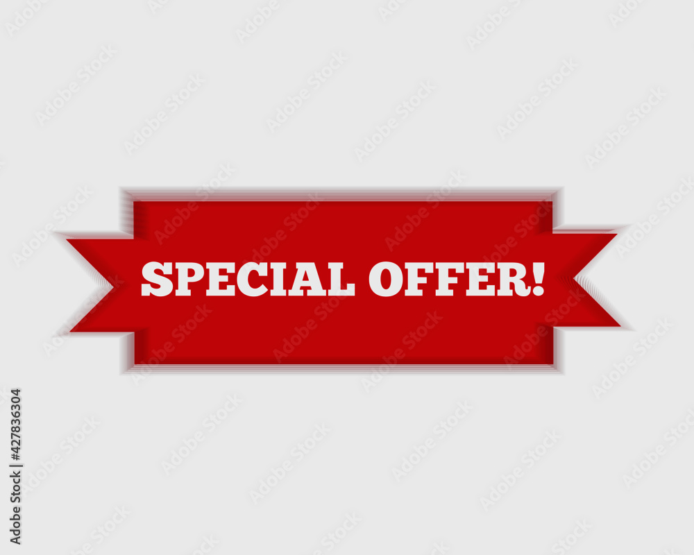 Special Offer Red Banner - Editable Illustration Special Offer Red Banner - Editable Illustration