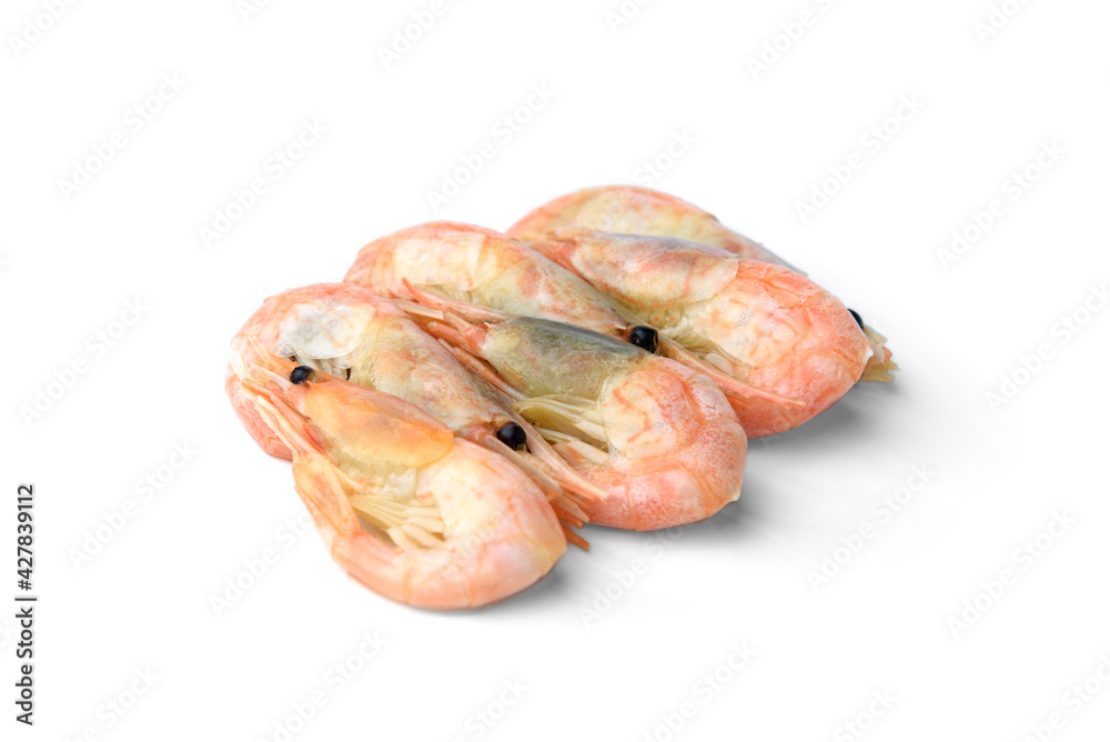 Unpeeled shrimps isolated on white background. Unpeeled shrimps isolated on white background.