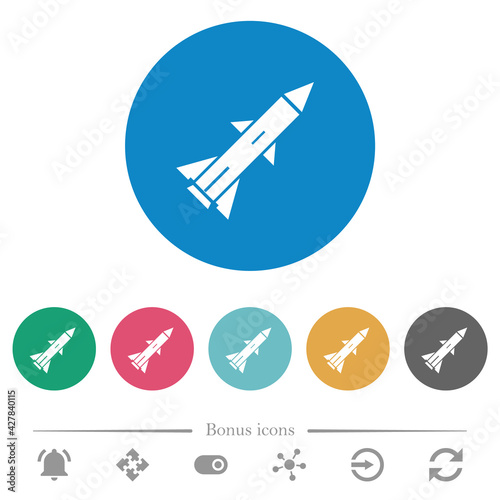 Ballistic missile flat round icons