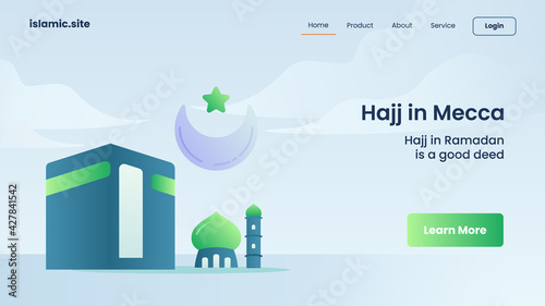 hajj in mecca for website template landing or homepage design