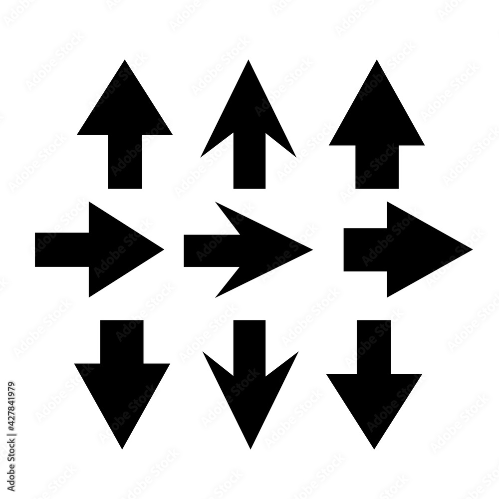 Set arrow icon. Collection different arrows sign. Black vector arrows – vector