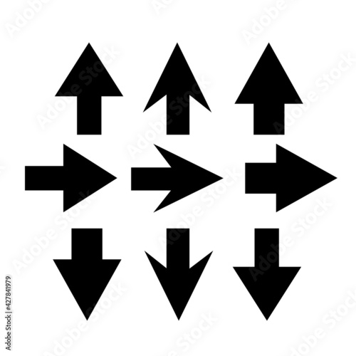 Set arrow icon. Collection different arrows sign. Black vector arrows     vector