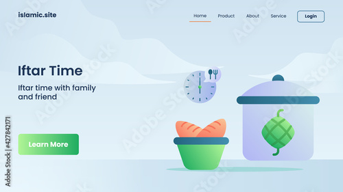 iftar time for website template landing or homepage design