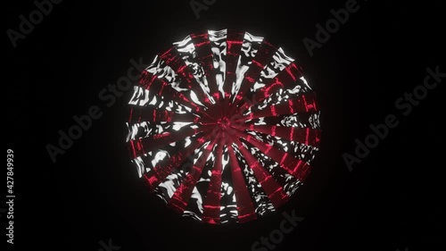 rotating three-dimensional loop ball with sparkling texture. looped animated background. 3d render