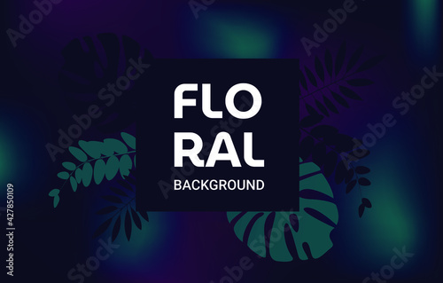 Dark floral abstract vector background