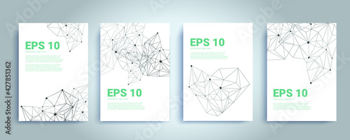 Polygonal A3 vector element poster mockup