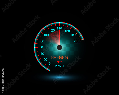 Car speedometer while moving at speed illustration eps10 vector
