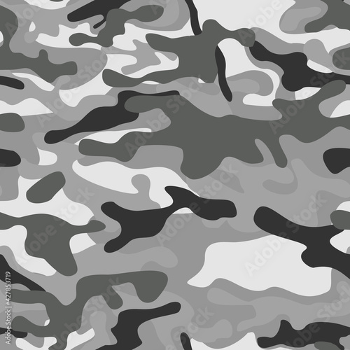 Camouflage seamless pattern. Abstract camo from spots. Military texture. Print on fabric on textiles. Vector
