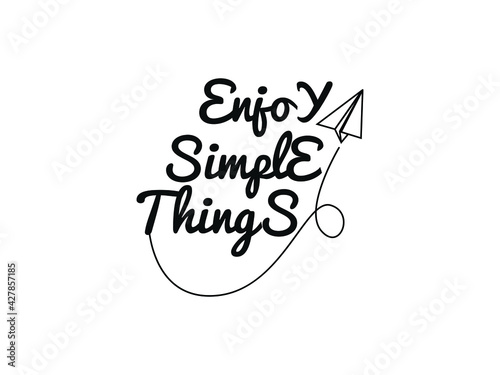 Enjoy simple things. Hand drawn Paper airplane. doodle paper plane icon. vector illustration.