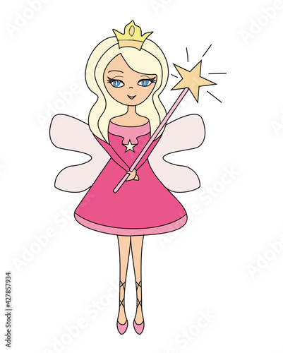 sweet fairy - isolated doodle character © diavolessa
