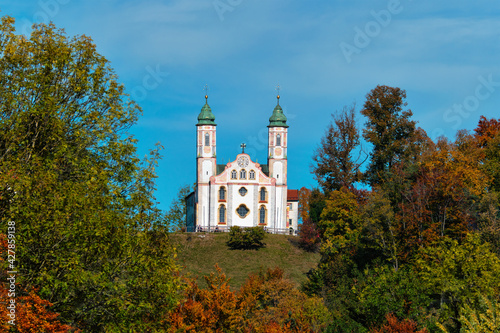 Kalvarienbergkirche chuch in Bad Tolz town in Bavaria, Germany photo