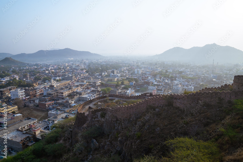 View of the city in Amer, Jaipur, Rajasthan