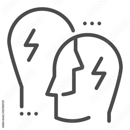 Conflict Management square line vector icon.