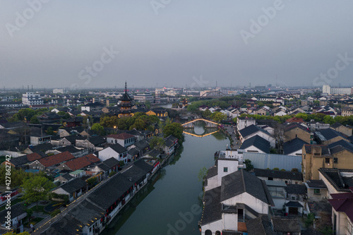 Landscapes of Zhenze Village, a historic canal town in southwest Suzhou, Jiangsu Province, China