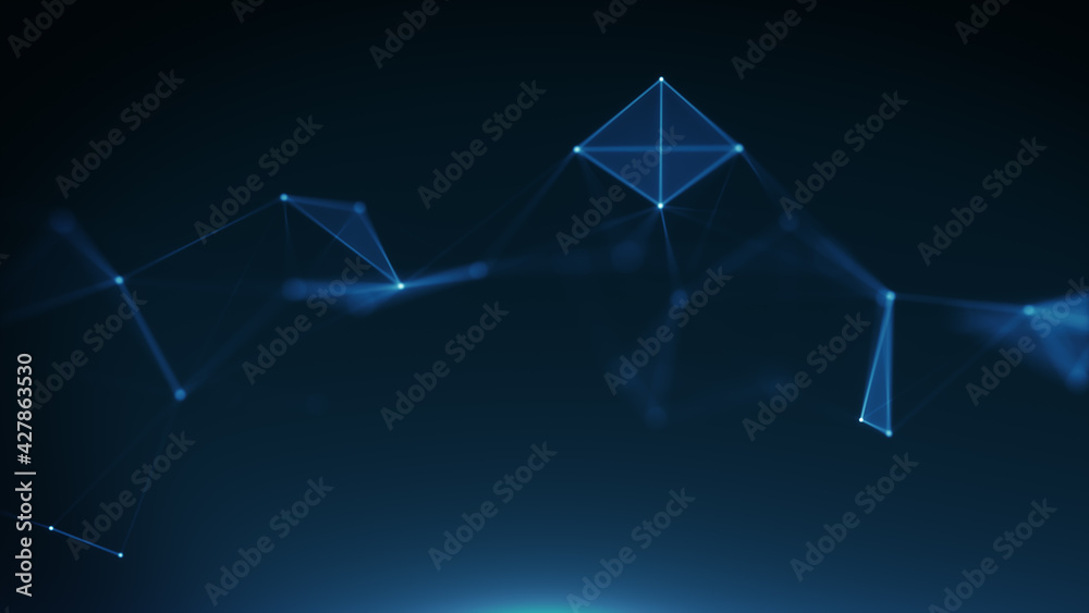 Abstract Digital Data Plexus Technology Background/ 4k animation of an ...