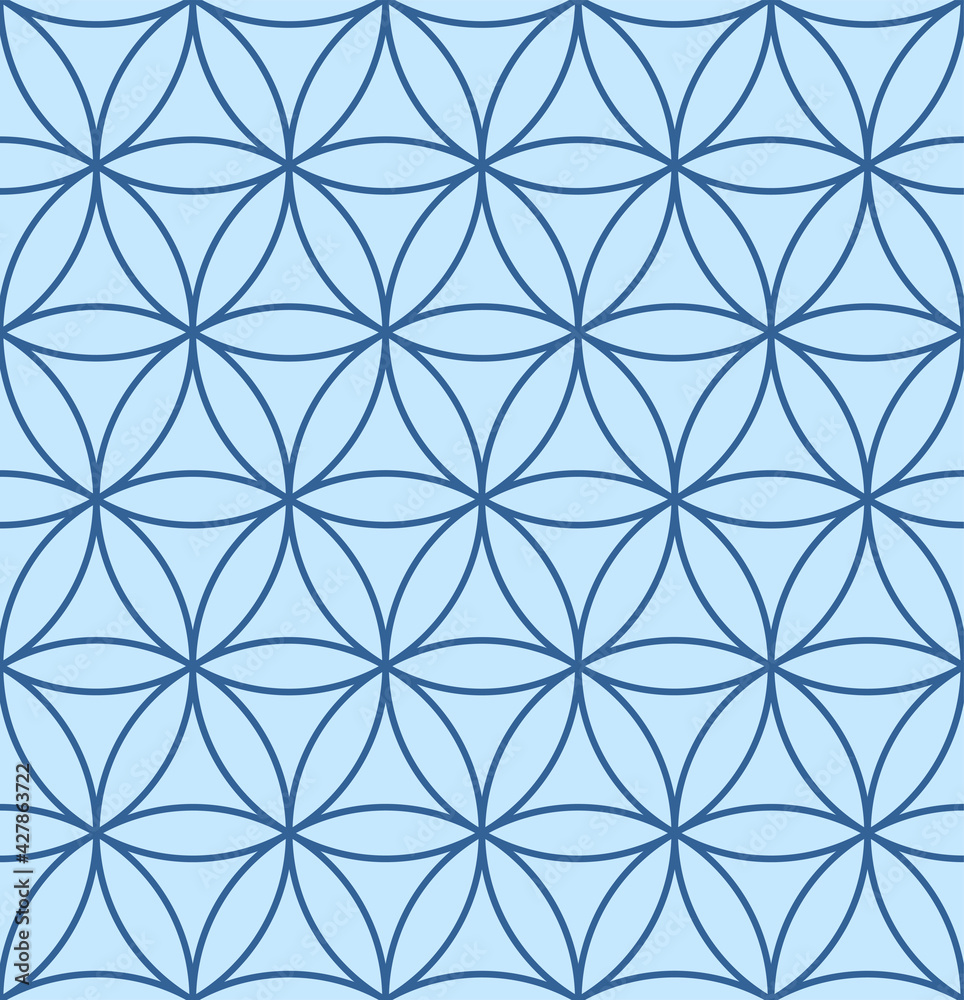 Japanese Circle Flower Petal Vector Seamless Pattern Japanese Circle Flower Petal Vector Seamless Pattern