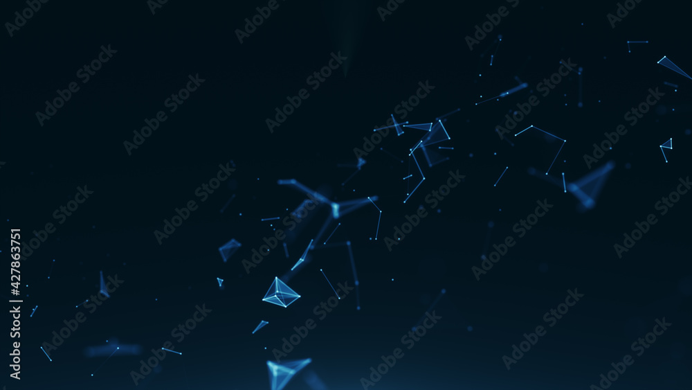 Abstract Digital Data Plexus Technology Background/ 4k animation of an ...