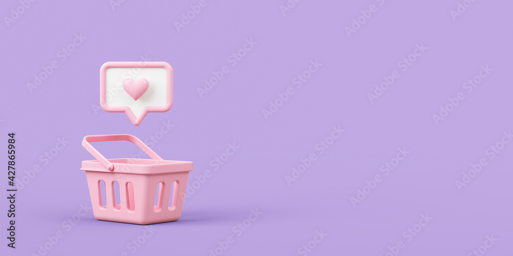 Empty shopping baskets on pink background. 3d rendering illustration. Empty shopping baskets on pink background. 3d rendering illustration.