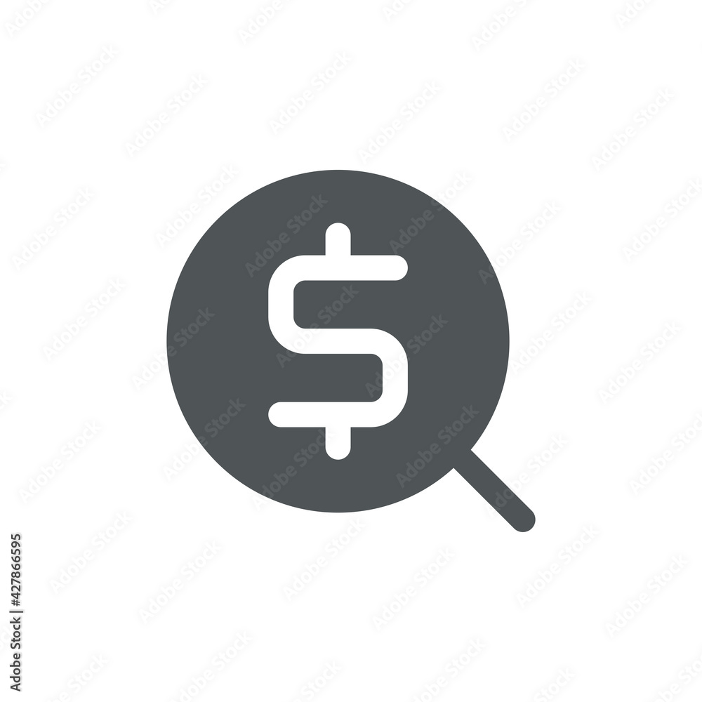 Search money icon isolated on white background. Dollar symbol modern, simple, vector, icon for website design, mobile app, ui. Vector Illustration Search money icon isolated on white background. Dollar symbol modern, simple, vector, icon for website design, mobile app, ui. Vector Illustration