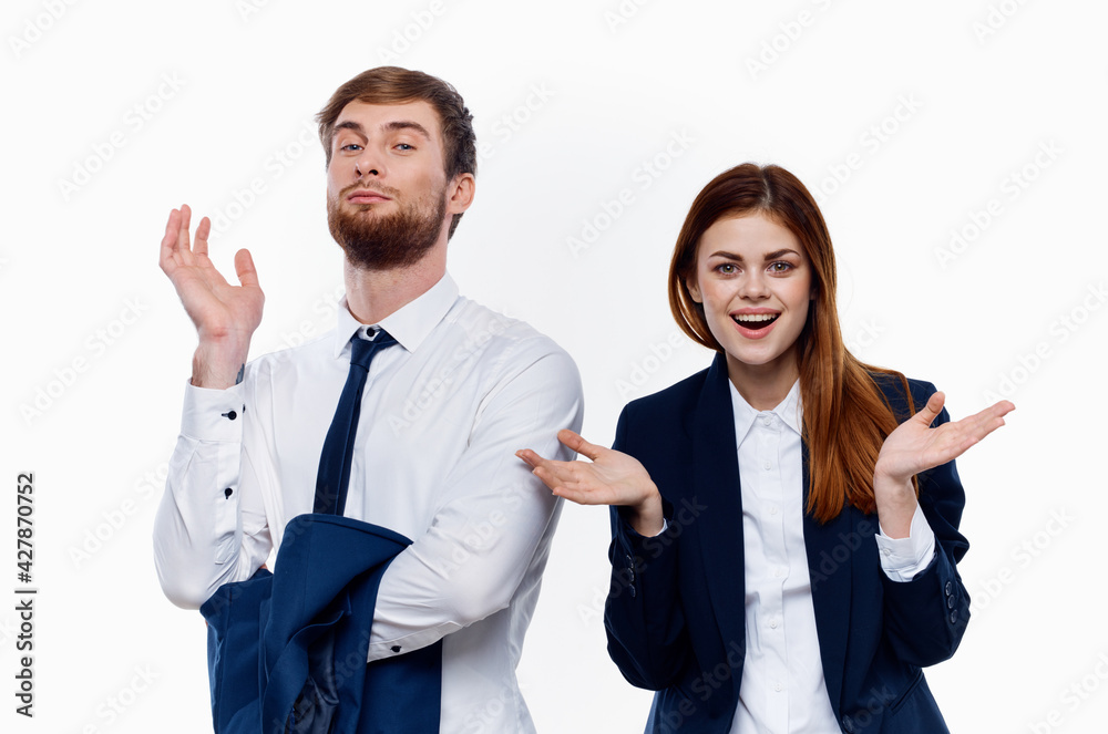 man and woman work colleagues officials professional office man and woman work colleagues officials professional office