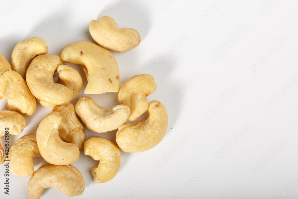 Cashew. Cashew nuts on a white background.