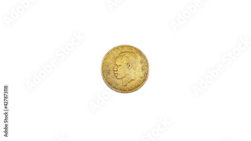 1966 Senti Ishirini 20 Coin Front Side Isolated on White Background photo