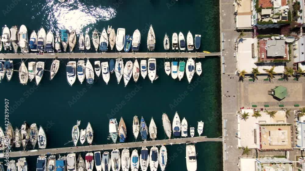 Aerial view on the harbour of Puerto de Mogan in Gran Canaria, Canary Islands, Spain Aerial view on the harbour of Puerto de Mogan in Gran Canaria, Canary Islands, Spain