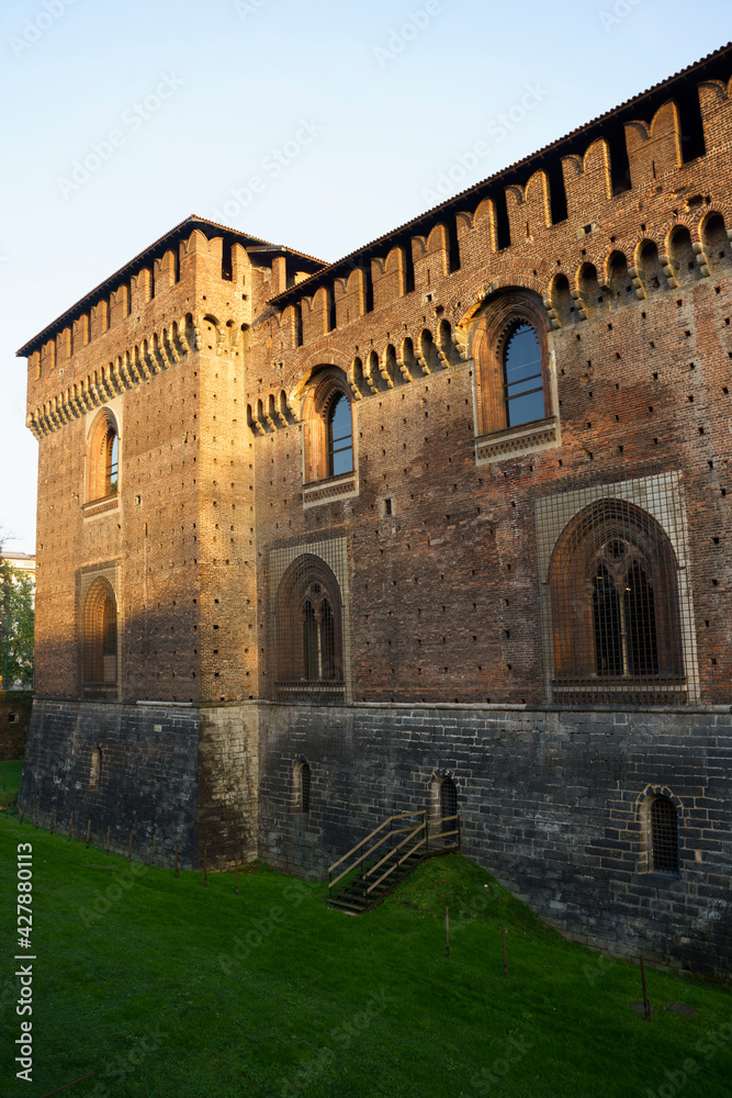 Milan, Italy:  medieval castle known as Castello Sforzesco