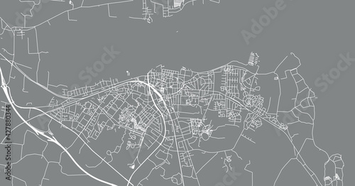 Urban vector city map of Holbaek, Denmark