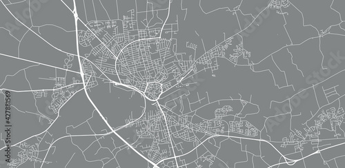 Urban vector city map of Randers, Denmark
