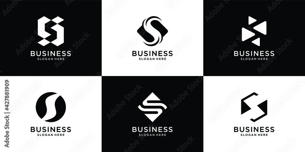 S letter logo collection initial s logo inspiration with creative concept - obrazy, fototapety, plakaty 