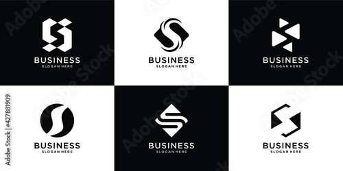 S letter logo collection initial s logo inspiration with creative concept photo