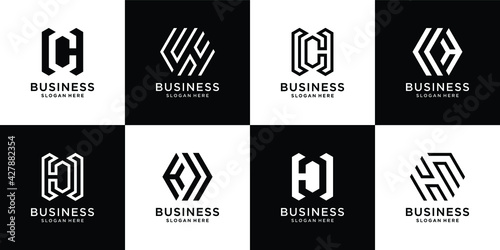 Set of creative Flat c logo template