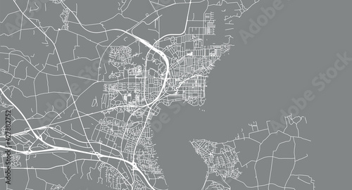 Urban vector city map of Fredericia, Denmark