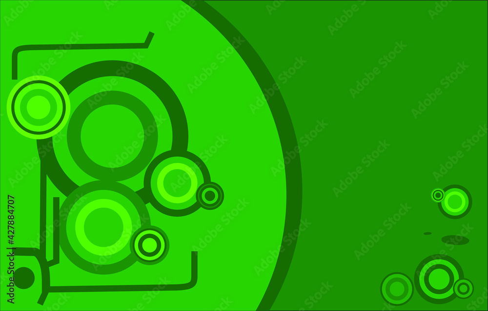 green abstract background design with simple line and circle elements