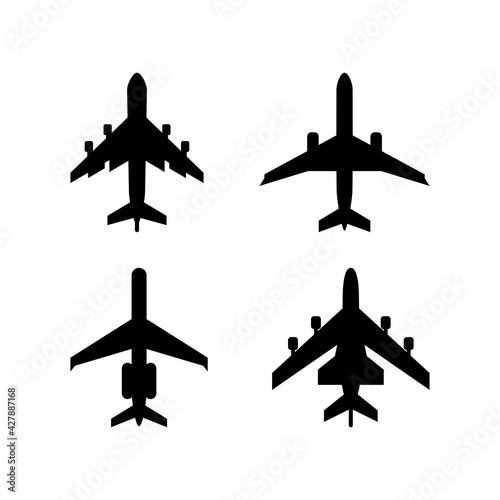 Airplane icon on a white background. Vector illustration on a white isolated background