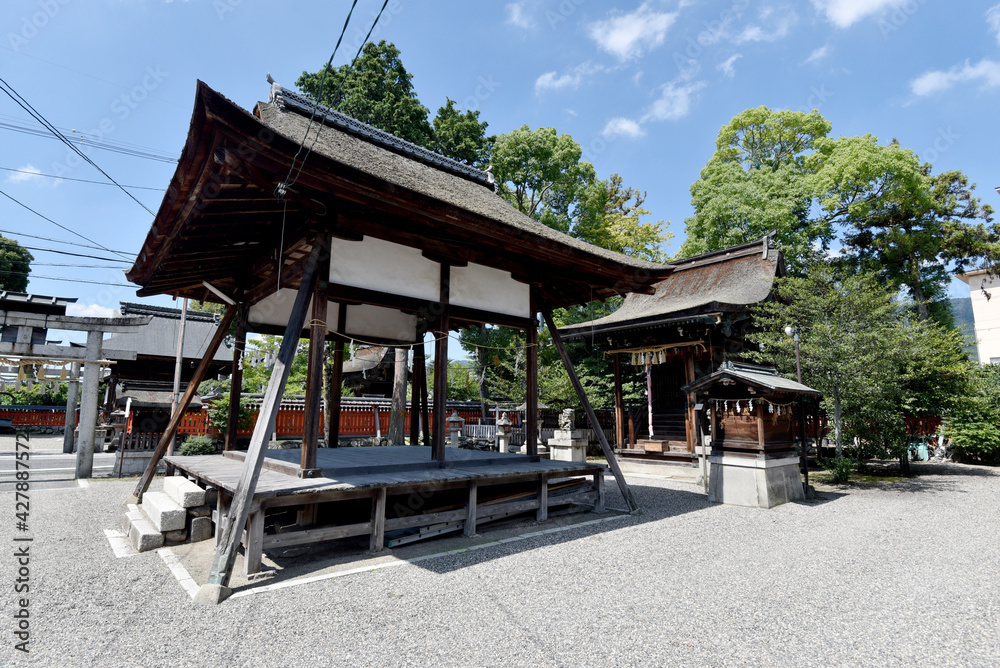 酒井神社　拝殿と本殿　滋賀県大津市下阪本