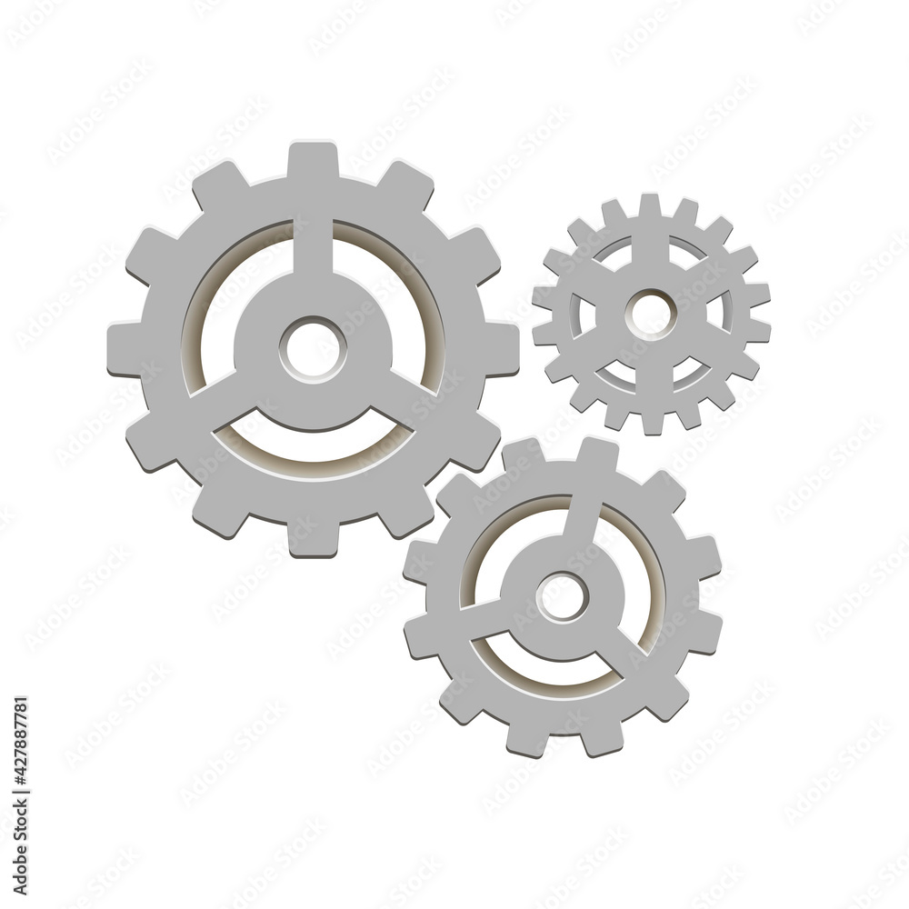 Metal gears set. Factory gears vector icon. Mechanical gear. The image of the gear. Machine gear. Cogwheel gear Metal gears set. Factory gears vector icon. Mechanical gear. The image of the gear. Machine gear. Cogwheel gear