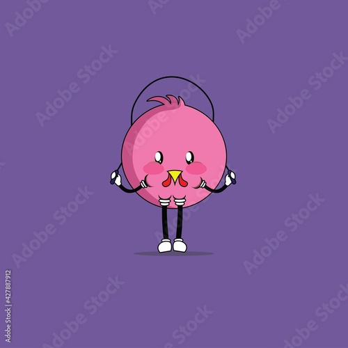 cute bird cartoon mascot