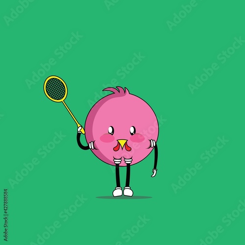 cute bird cartoon mascot