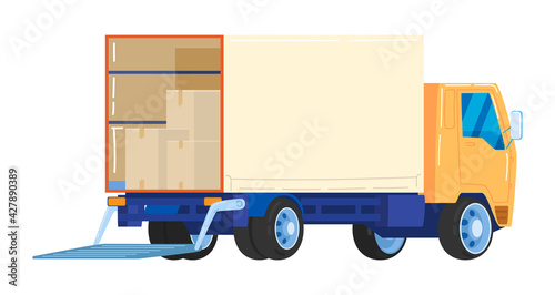 Truck for transporting cargo, not cars, transport for business, design cartoon style vector illustration, isolated on white.