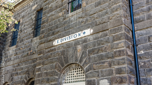 E Division prison cell windows at the former Pentridge Prison in Coburg, Australia. The site is being redeveloped into a residential district photo