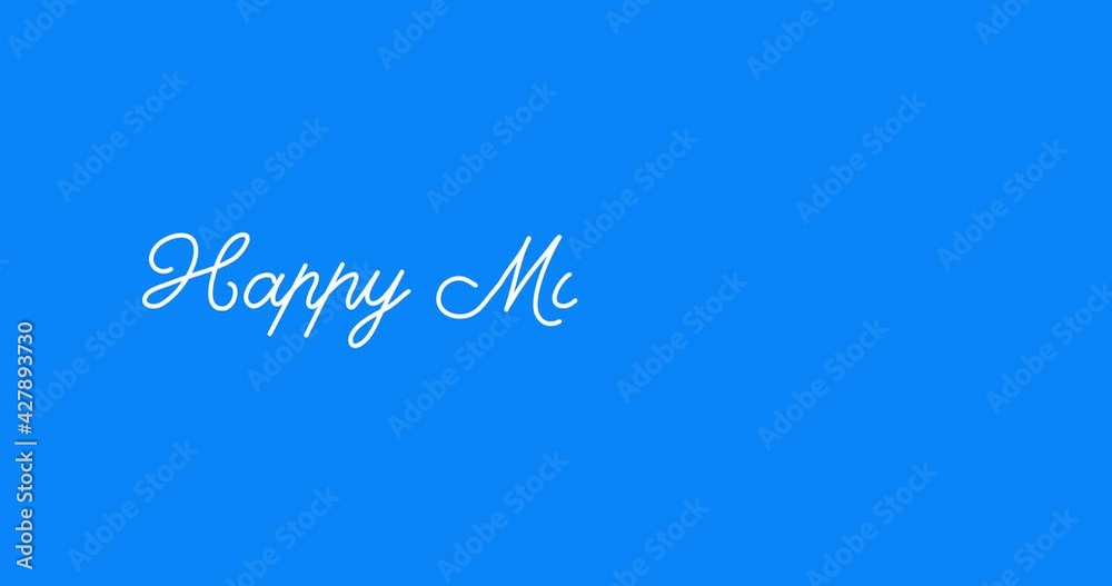 Happy mothers day animated text. White inscription on blue background. Continuous single line drawing. Mother congratulation. Calligraphy lettering greeting. Graphic video. Drawing motion animation Happy mothers day animated text. White inscription on blue background. Continuous single line drawing. Mother congratulation. Calligraphy lettering greeting. Graphic video. Drawing motion animation