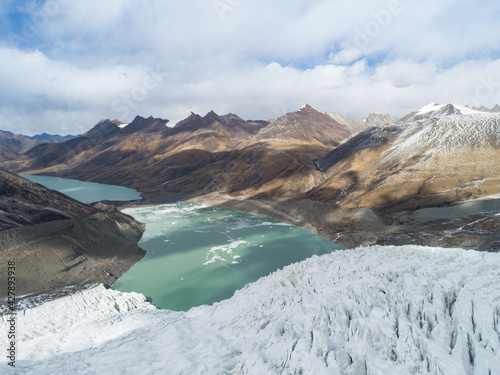 Aerial view of fossil glacier in Tibet,China